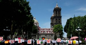 Manifestación de meseros Puebla