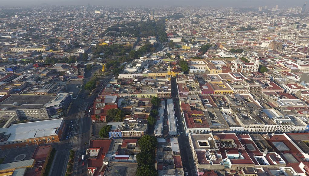 Vista aérea del Distrito 12 de Puebla